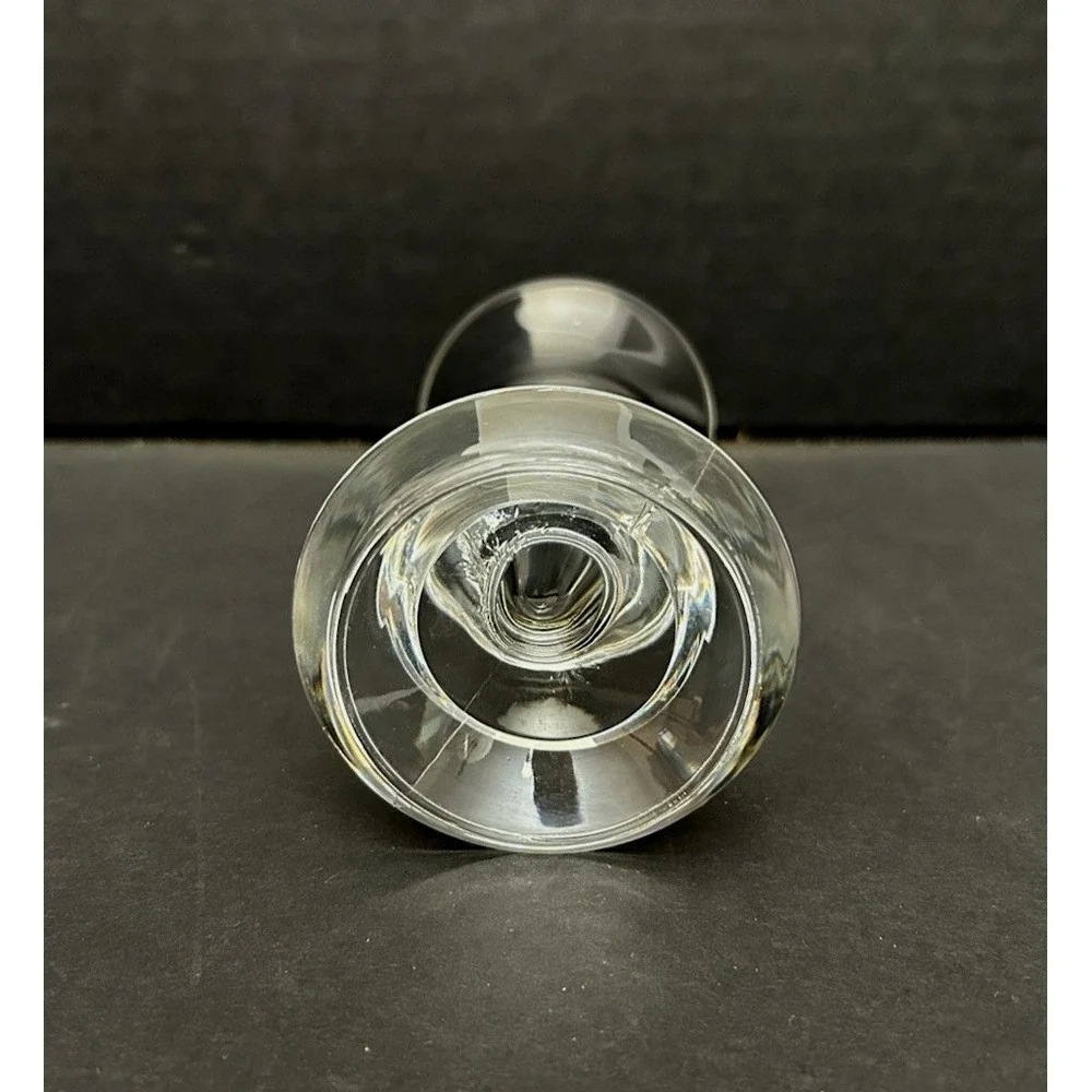Crystal Candlestick Holder‎ Vase Clear Glass Trumpet Shaped Top Baluster Stem